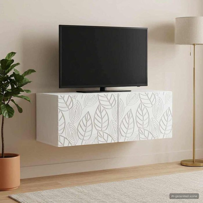 Oglindă TV montată pe perete 78,5 x 31 cm Alb Lemn prelucrat - WALTI WALTI