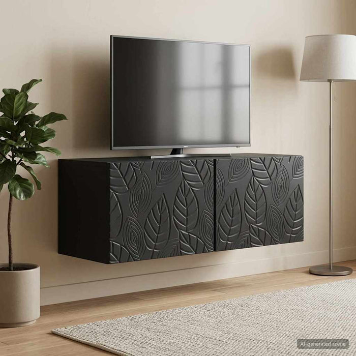 Oglindă TV montată pe perete 78,5 x 31 cm Negru Lemn prelucrat - WALTI WALTI