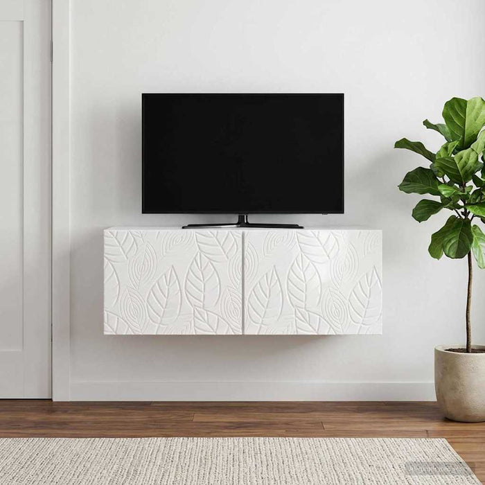 Oglindă TV montată pe perete 78,5 x 31 cm Alb foarte lucios - WALTI WALTI