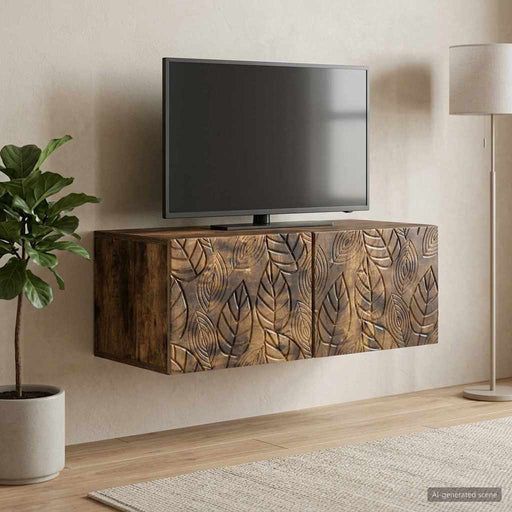 Oglindă TV montată pe perete 78,5 x 31 cm Stejar fumuriu - WALTI WALTI