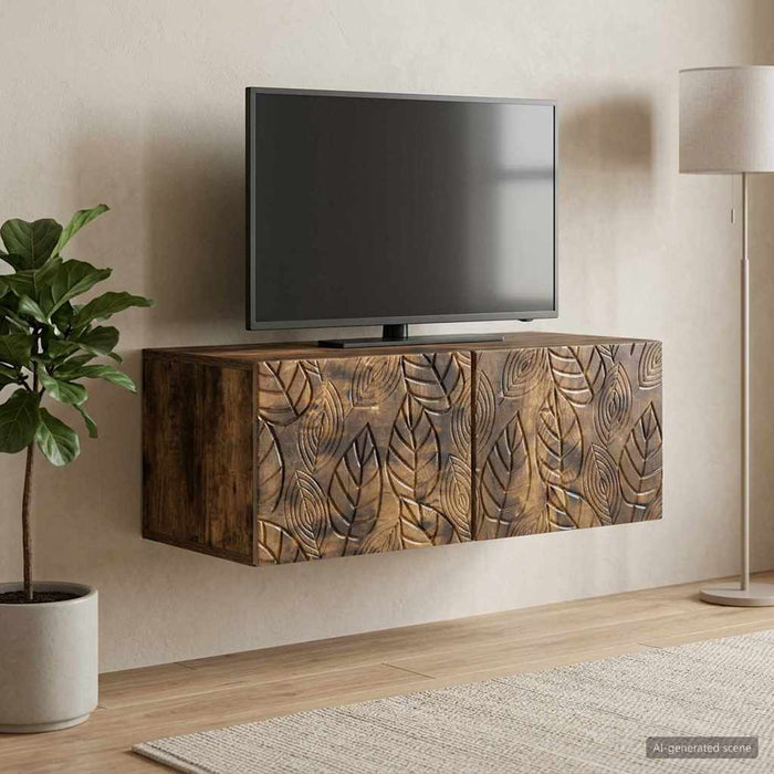 Oglindă TV montată pe perete 78,5 x 31 cm Stejar fumuriu - WALTI WALTI