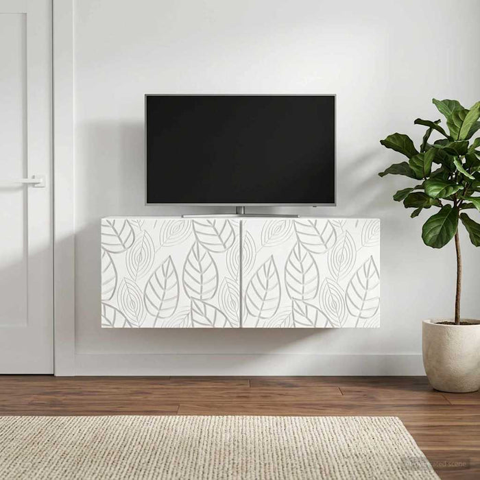 Oglindă TV montată pe perete 98 x 31 cm Alb Lemn prelucrat - WALTI WALTI