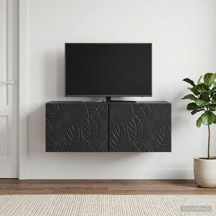 Oglindă TV montată pe perete 98 x 31 cm Negru Lemn prelucrat - WALTI WALTI