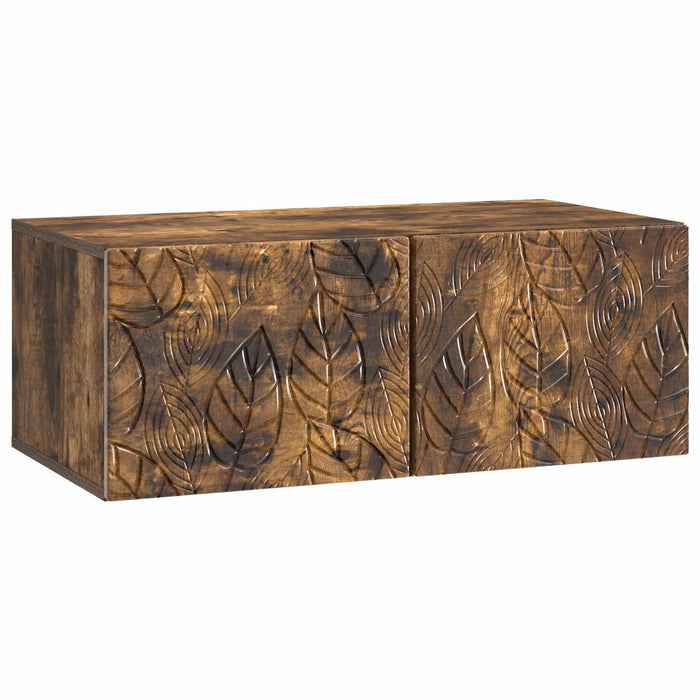 Oglindă TV montată pe perete 98 x 31 cm Stejar fumuriu - WALTI WALTI