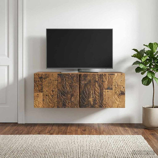Oglindă TV montată pe perete 98 x 31 cm Lemn vechi - WALTI WALTI