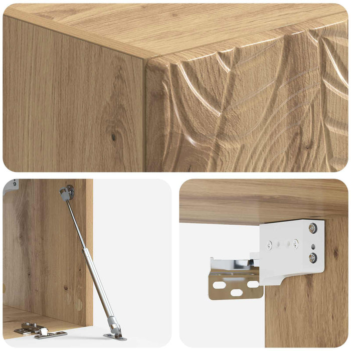 Oglindă TV montată pe perete 98 x 31 cm Stejar Artizanal - WALTI WALTI