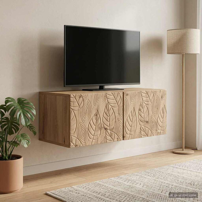 Oglindă TV montată pe perete 98 x 31 cm Stejar Artizanal - WALTI WALTI