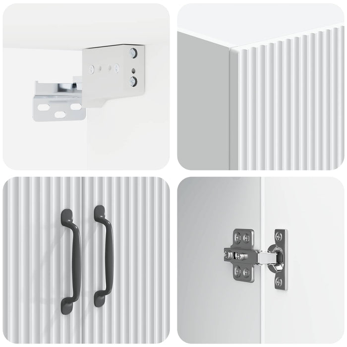 Dulap montat pe perete Alb 66 x 34,5 x 90 cm Lemn prelucrat - WALTI WALTI
