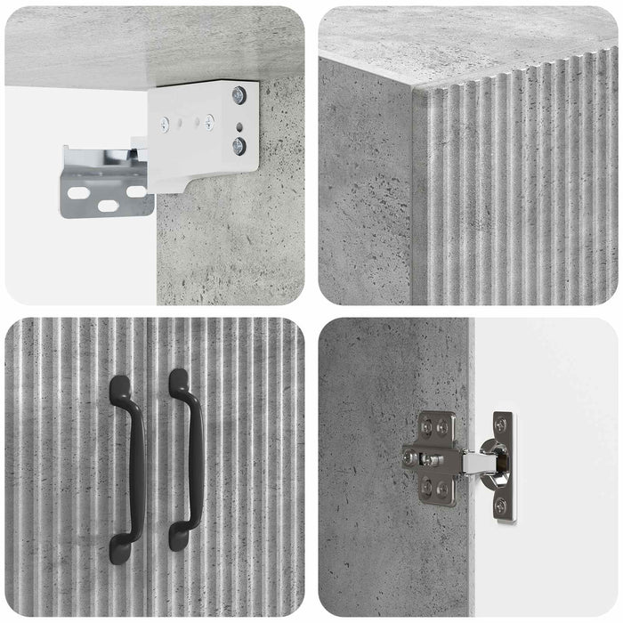 Dulap montat pe perete Gri Beton 66 x 34,5 x 90 cm WALTI