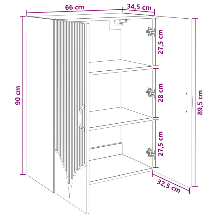 Dulap montat pe perete Gri Beton 66 x 34,5 x 90 cm WALTI