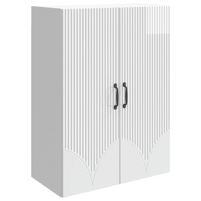 Dulap montat pe perete Alb foarte lucios 66 x 34,5 x 90 cm - WALTI WALTI