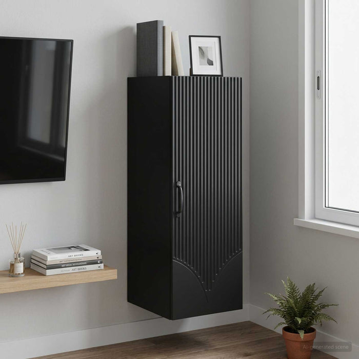 Dulap montat pe perete Negru 33 x 34,5 x 90 cm Lemn prelucrat - WALTI WALTI