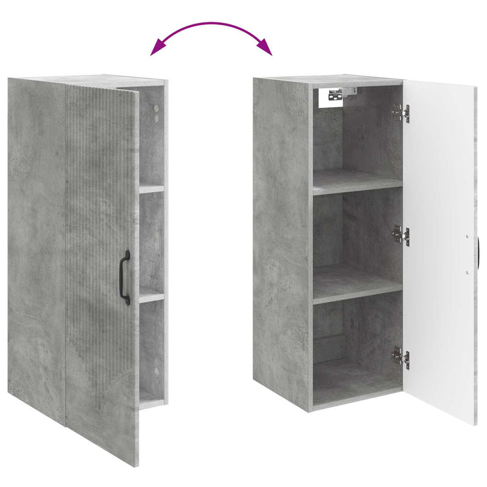 Dulap montat pe perete Gri Beton 33 x 34,5 x 90 cm - WALTI WALTI