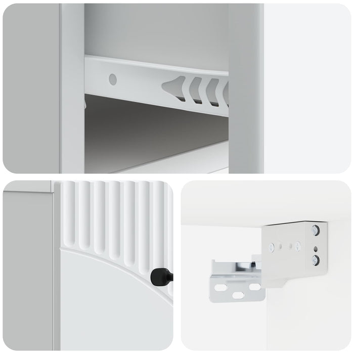 Dulap de noapte suspendat Alb 34,5 x 33 x 20 cm Lemn prelucrat - WALTI WALTI