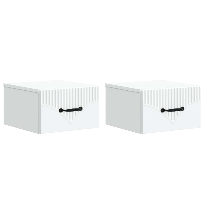 Dulap de noapte suspendat cu sertar 2 pcs Alb 34,5 x 33 x 20 cm - WALTI WALTI