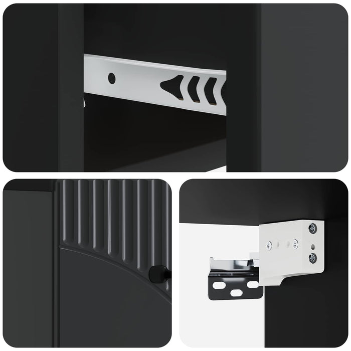 Dulap de noapte suspendat 2 pcs Negru 34,5 x 33 x 20 cm - WALTI WALTI
