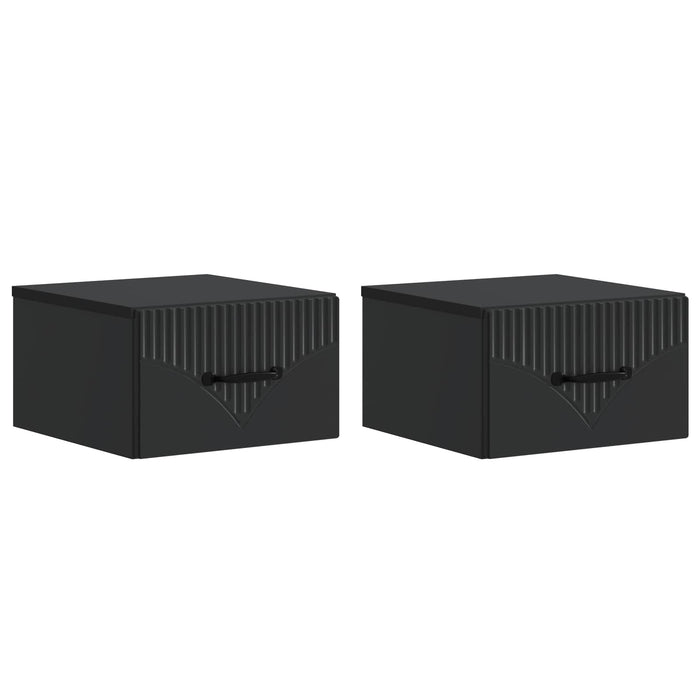 Dulap de noapte suspendat 2 pcs Negru 34,5 x 33 x 20 cm - WALTI WALTI
