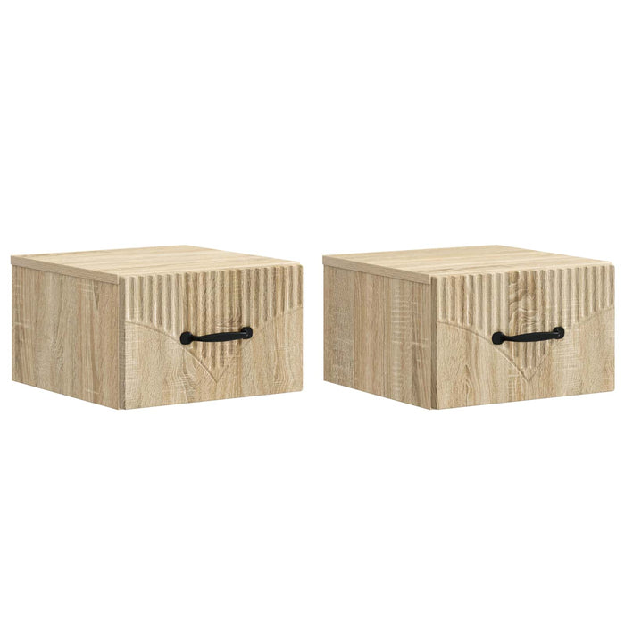 Dulap de noapte suspendat 2 pcs Stejar Sonoma 34,5 x 33 x 20 cm - WALTI WALTI