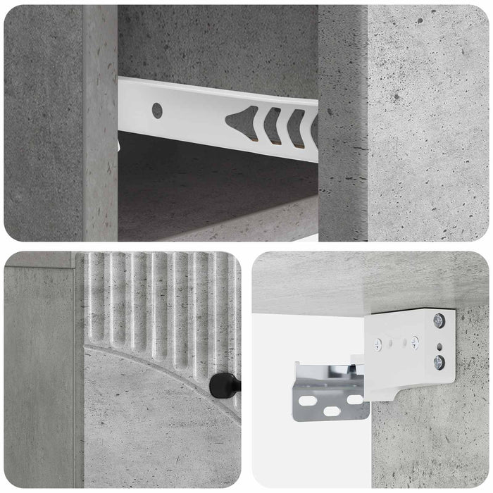 Dulap de noapte suspendat cu sertar Gri Beton 34,5 x 33 x 20 cm - WALTI WALTI