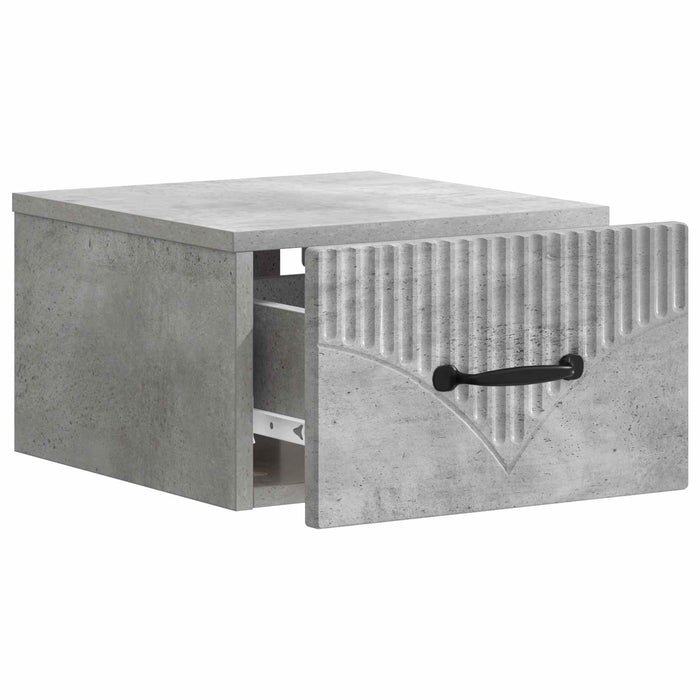 Dulap de noapte suspendat cu sertar Gri Beton 34,5 x 33 x 20 cm - WALTI WALTI
