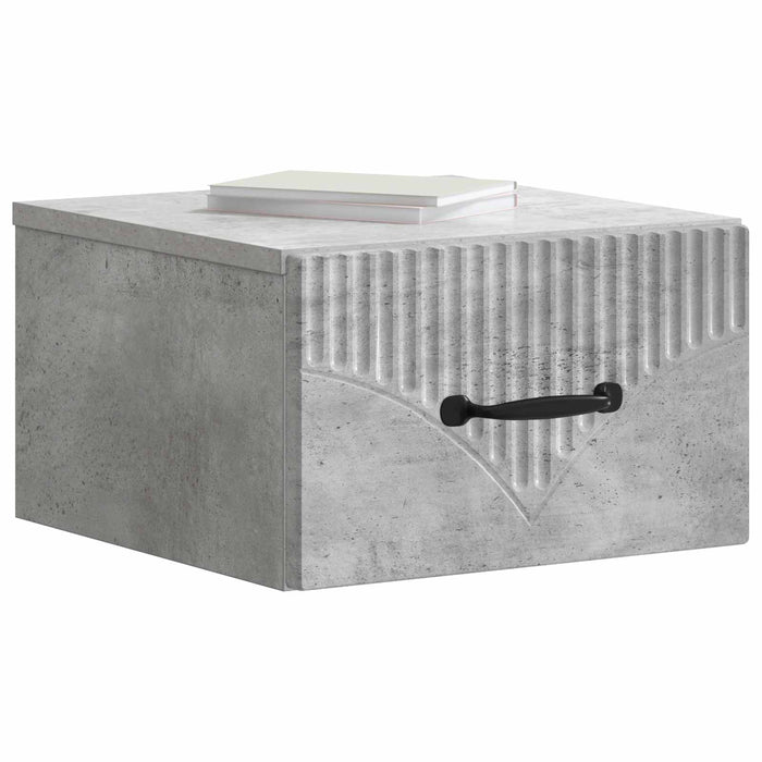 Dulap de noapte suspendat cu sertar Gri Beton 34,5 x 33 x 20 cm - WALTI WALTI