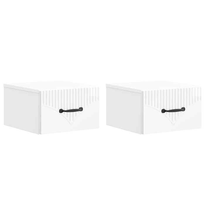 Dulap de noapte suspendat cu sertar 2 pcs Alb foarte lucios - WALTI WALTI