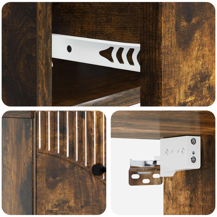 Dulap de noapte suspendat Stejar fumuriu 34,5 x 33 x 20 cm - WALTI WALTI