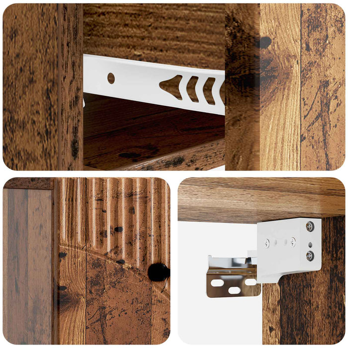 Dulap de noapte suspendat 2 pcs Lemn vechi 34,5 x 33 x 20 cm - WALTI WALTI
