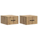 Dulap de noapte suspendat 2 pcs Stejar Artizanal Lemn prelucrat - WALTI WALTI