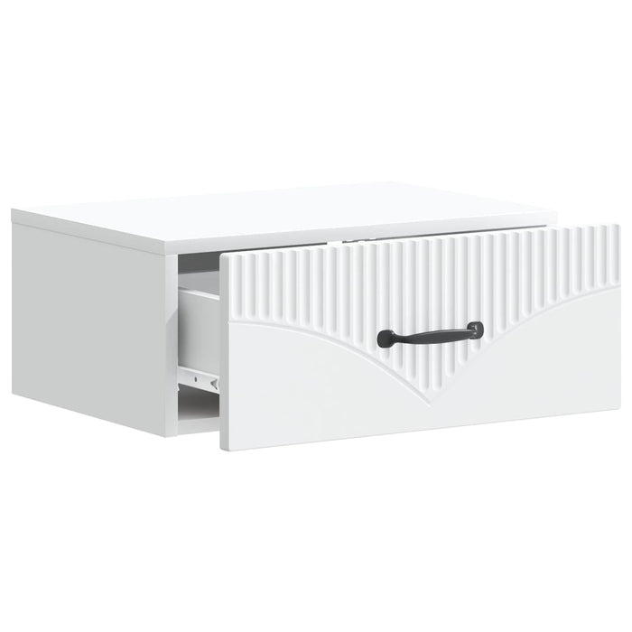 Dulap de noapte suspendat Alb 49 x 34,5 x 20 cm Lemn prelucrat - WALTI WALTI