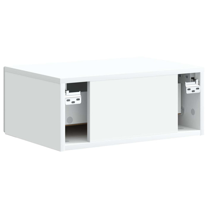 Dulap de noapte suspendat Alb 49 x 34,5 x 20 cm Lemn prelucrat - WALTI WALTI