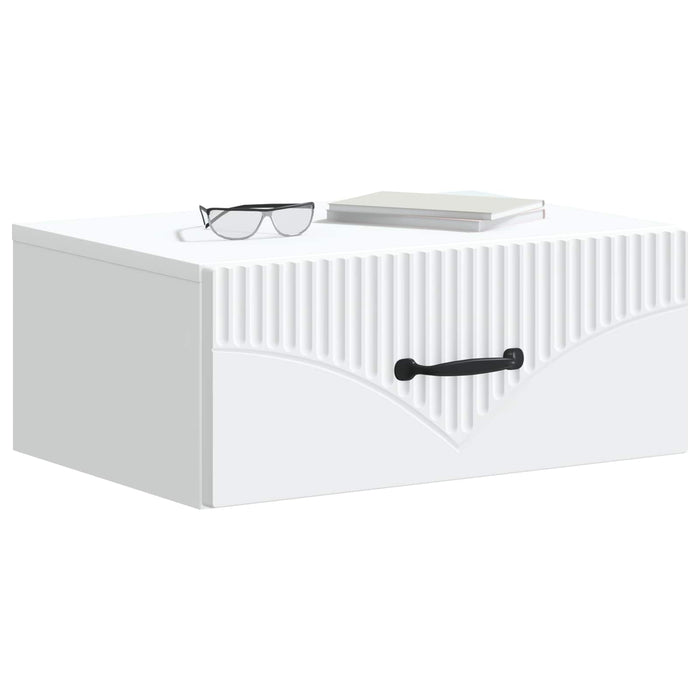 Dulap de noapte suspendat Alb 49 x 34,5 x 20 cm Lemn prelucrat - WALTI WALTI