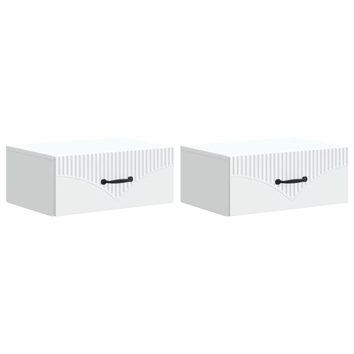 Dulap de noapte suspendat cu sertar 2 pcs Alb 49 x 34,5 x 20 cm - WALTI WALTI