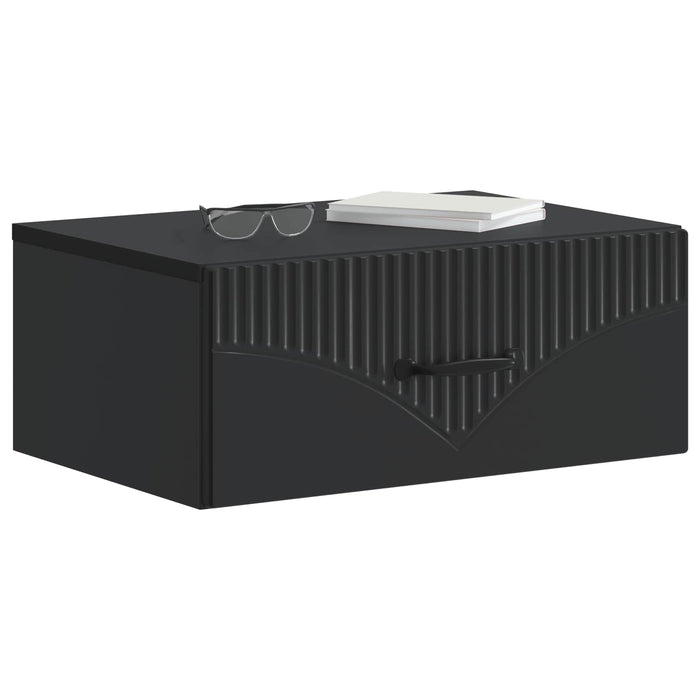 Dulap de noapte suspendat 2 pcs Negru 49 x 34,5 x 20 cm - WALTI WALTI