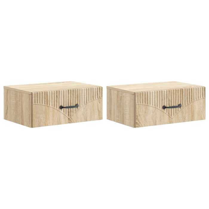 Dulap de noapte suspendat 2 pcs Stejar Sonoma 49 x 34,5 x 20 cm - WALTI WALTI