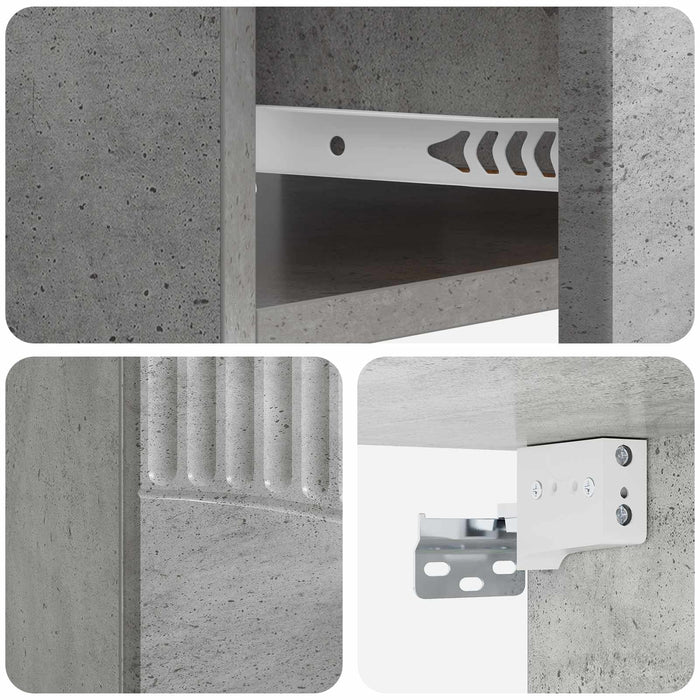 Dulap de noapte suspendat cu sertar Gri Beton 49 x 34,5 x 20 cm - WALTI WALTI