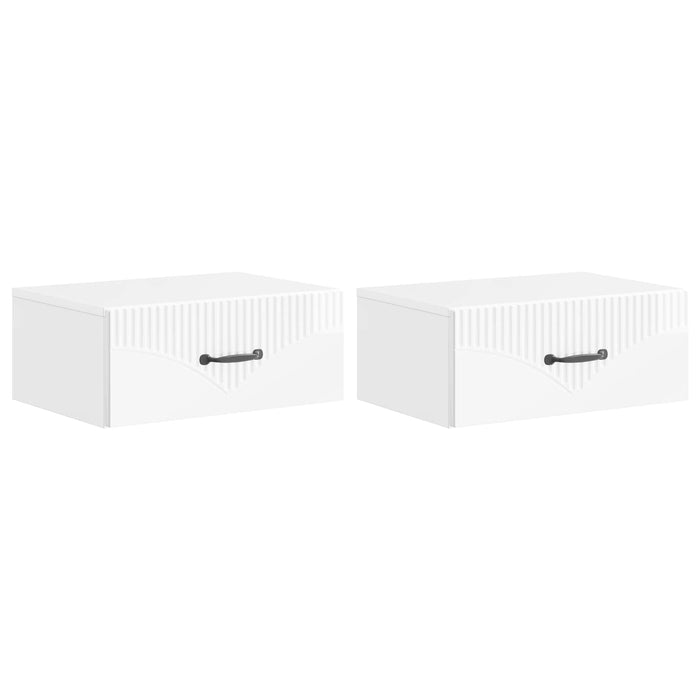 Dulap de noapte suspendat cu sertar 2 pcs Alb foarte lucios - WALTI WALTI
