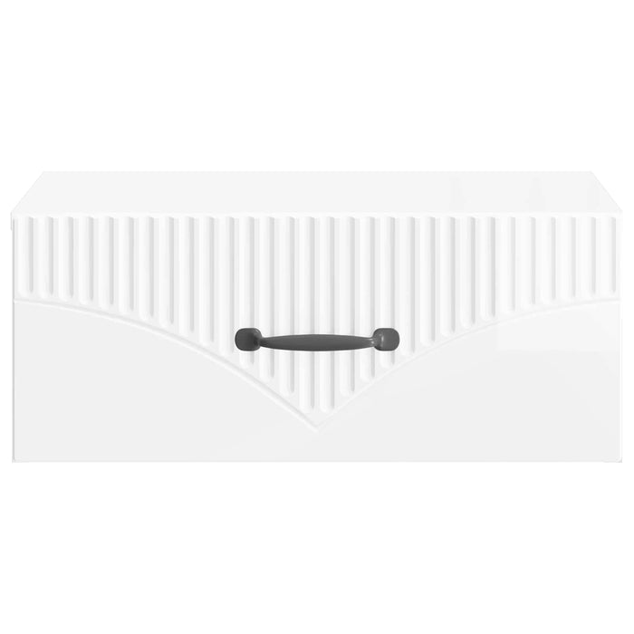 Dulap de noapte suspendat cu sertar 2 pcs Alb foarte lucios - WALTI WALTI