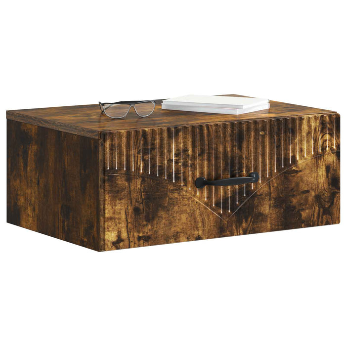 Dulap de noapte suspendat Stejar fumuriu 49 x 34,5 x 20 cm - WALTI WALTI