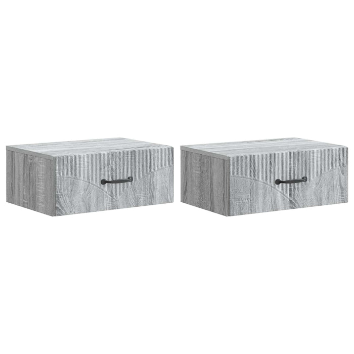 Dulap de noapte suspendat 2 pcs Sonoma gri 49 x 34,5 x 20 cm - WALTI WALTI