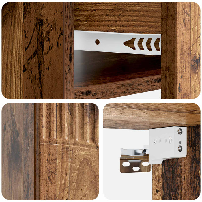 Dulap de noapte suspendat 2 pcs Lemn vechi 49 x 34,5 x 20 cm - WALTI WALTI