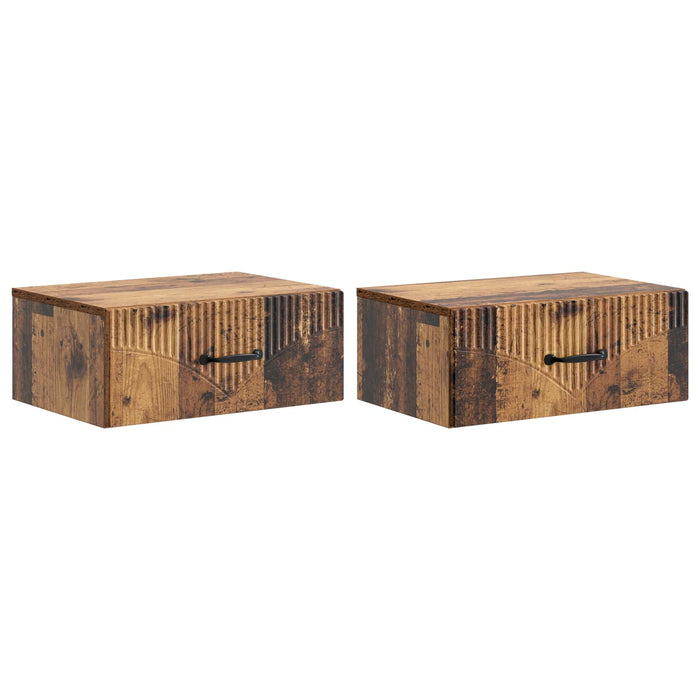 Dulap de noapte suspendat 2 pcs Lemn vechi 49 x 34,5 x 20 cm - WALTI WALTI