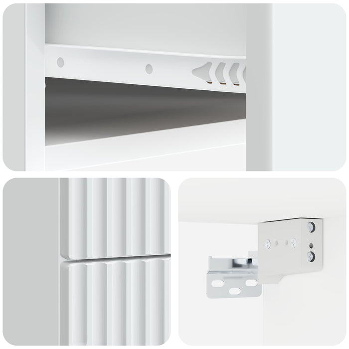 Dulap de noapte suspendat Alb 34,5 x 33 x 40 cm Lemn prelucrat - WALTI WALTI