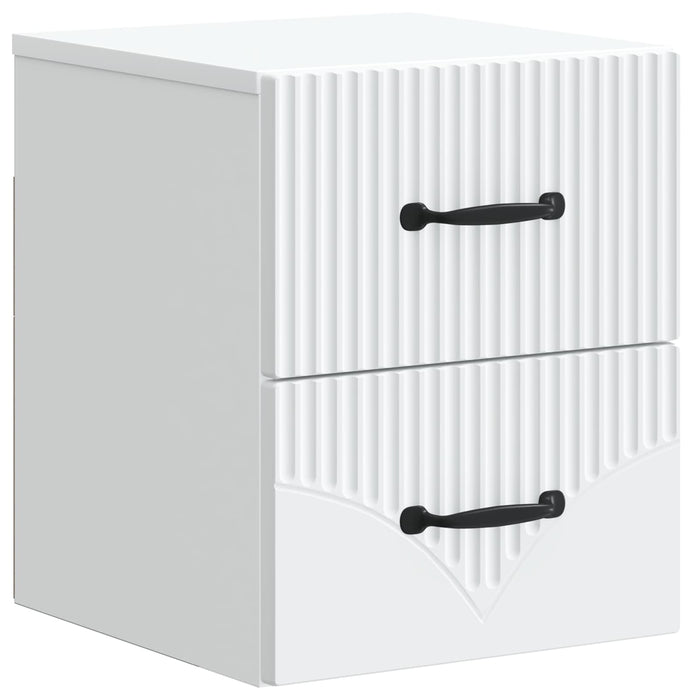 Dulap de noapte suspendat Alb 34,5 x 33 x 40 cm Lemn prelucrat - WALTI WALTI