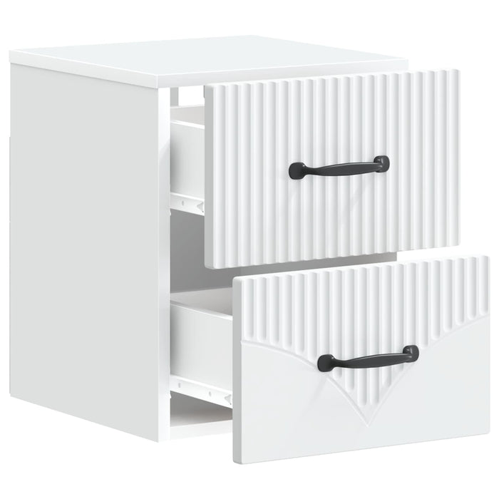 Dulap de noapte suspendat Alb 34,5 x 33 x 40 cm Lemn prelucrat - WALTI WALTI