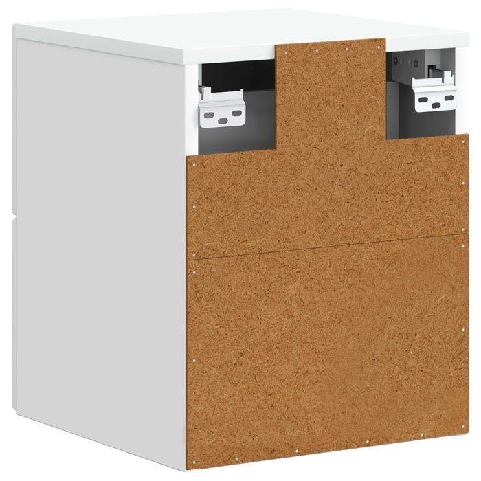Dulap de noapte suspendat Alb 34,5 x 33 x 40 cm Lemn prelucrat - WALTI WALTI