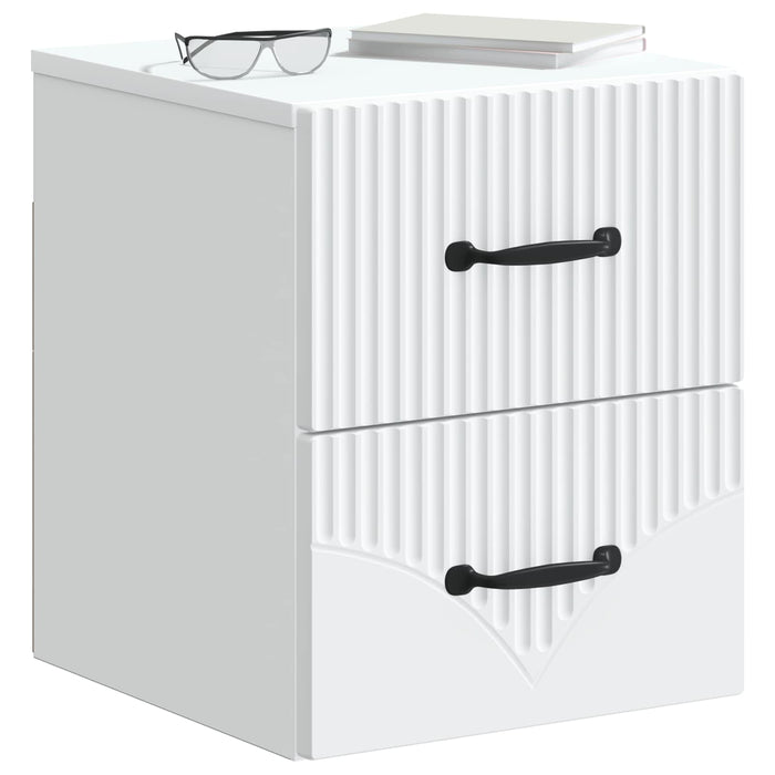 Dulap de noapte suspendat Alb 34,5 x 33 x 40 cm Lemn prelucrat - WALTI WALTI