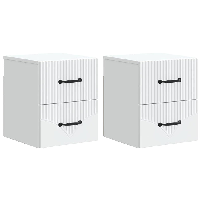 Dulap de noapte suspendat cu sertar 2 pcs Alb 34,5 x 33 x 40 cm - WALTI WALTI