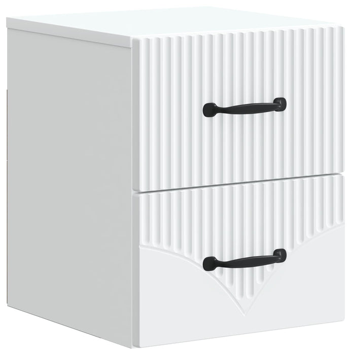Dulap de noapte suspendat cu sertar 2 pcs Alb 34,5 x 33 x 40 cm - WALTI WALTI