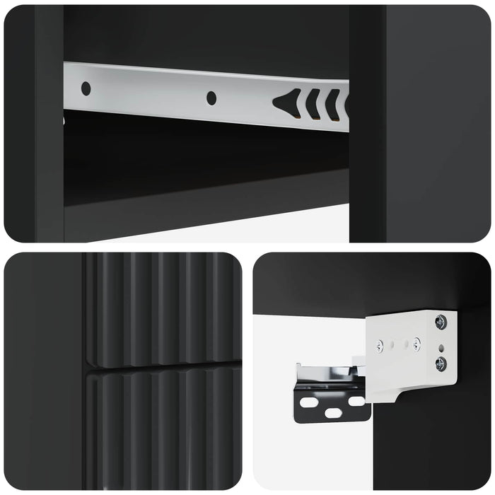 Dulap de noapte suspendat 2 pcs Negru 34,5 x 33 x 40 cm - WALTI WALTI